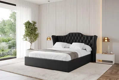 Produktbild von ALTDECOR Polsterbett mit Bettkasten -  ZORAN - 200x200 Schwarz Kunstleder - Bett mit Matratze H3/H4, Kopfteil, Boxbett, Doppelbett mit Stauraum