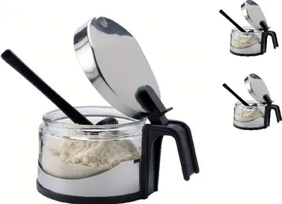 Produktbild von Parmesandose 3 Stück mit Deckel und Löffel Marmeladenmenage Parmesanspender