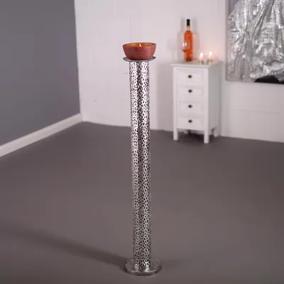 Produktbild von RIESEN KERZENSTÄNDER "ETERNAL II" | Metall 100cm, antik-silber | Säule