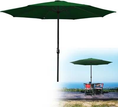Obrázek produktu pro Clanmacy slunečník kulatý, sklopný, s klikou, železný balkonový slunečník, 350 cm, zelený