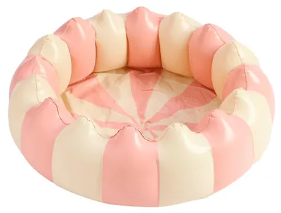 Immagine prodotto di Piscina gonfiabile per bambini e piscina con palline, piscina da gioco da interno in PVC, piscina per bambini dai 3 anni in su, 120 cm, a righe rosa