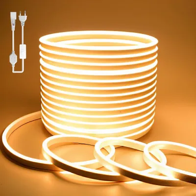 Obrázok produktu pre LED pásik, neonový efekt, 10 metrov, teplá biela, 220V, 8W/meter, flexibilný, vodotesný (IP65), LED neonové osvetlenie