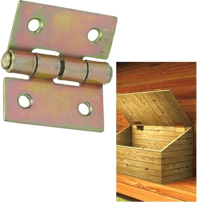 Produktbild von Kistenband mit vernietetem Stift gelb verzinkt 60x55x3,0mm