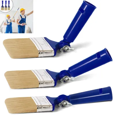 Produktbild von Wandpinsel, Verstellbarer Wandmalerpinsel, Keine Totwinkeleinstellung, Borstenpinselmaterial, Dreiteiliges Set, Blau