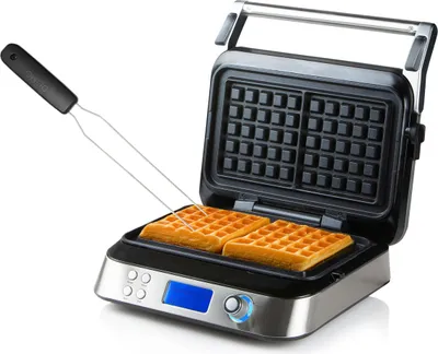 Produktbild von Digitales Doppel Waffeleisen für dicke Belgische Waffeln Profi Waffle Maker 2in1