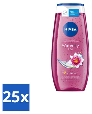 Obrázok produktu pre 25 kusov gélu na sprchovanie Nivea Waterlily & Oil - 250 ml - výhodný balík - 25 kusov