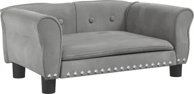 Produktbild von vidaXL Hundebett Hellgrau 70x45x30 cm Samt