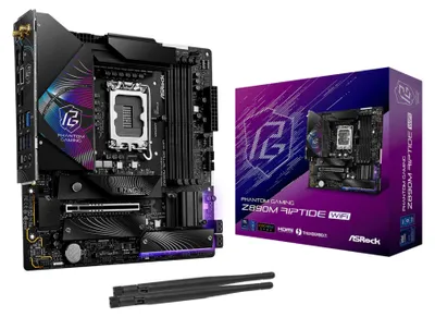 Produktbild von Asrock Phantom Gaming Z890M Riptide WiFi, Intel, LGA 1851 (Socket V1), Intel Core Ultra (Series 2), LGA 1851, DDR5-SDRAM, 256 GB