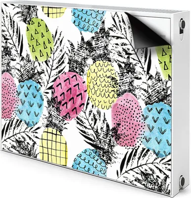 Produktbild von Magnet Heizung Verkleidung Abdeckung Heizung Heizkörperabdeckung 80x60 cm  - Bunte, Ananas