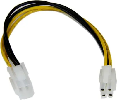Obrázok produktu pre StarTech.com ATXP4EXT, ATX (4-pin), ATX (4-pin), 0,204 m, Samec, Samica, Čierna, Biela, Žltá