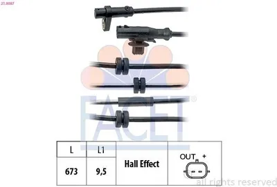 Produktbild von FACET ABS Sensor Raddrehzahl für FORD Fiesta Mk6 Schrägheck (JA8, JR8) 21.0087