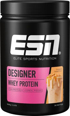 Produktbild von ESN Designer Whey Protein, Pulver, Molkenproteinkonzentrat, Molkenprotein isoliert, Zimt, L-Alanin, L-Arginin, L-Asparaginsäure, L-Cystein, L-Glutaminsäure, L-Glycin, L-Histidin,..., 21 g, 112 kcal