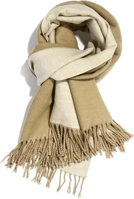 Produktbild von Uni Winter-Schal Pashmina Wendeschal Weich und Warm Camel/Beige L
