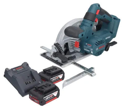Zdjęcie produktu dla Akumulatorowa pilarka tarczowa Bosch GKS 18V-57-2 Professional 18 V 165 mm bezszczotkowa + 2x akumulator 5,0 Ah + ładowarka
