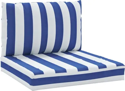 Immagine prodotto di Cuscino per pallet 2 pezzi. Tessuto Oxford a righe bianche e blu