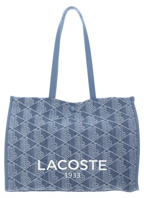 Image de LACOSTE sac à épaule Heritage Jacquard Shopping Bag Tradewinds bleu clair