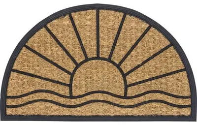 Produktbild von Gummi-/Kokosmatte halbrund Sonne 45x75 cm