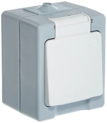 Produktbild von Kopp 100648007 Schutzkontakt-Steckdose 1-fach, Aufputz-Feuchtraum Standard