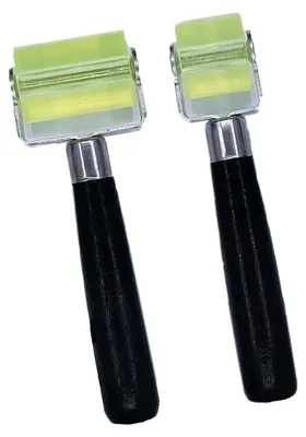 Produktbild von Silikonandruckroller Andrückrolle Tapezierrolle - 3 cm und 5 cm - 2 Stück - Holzgriff - Für Tapete und Folie