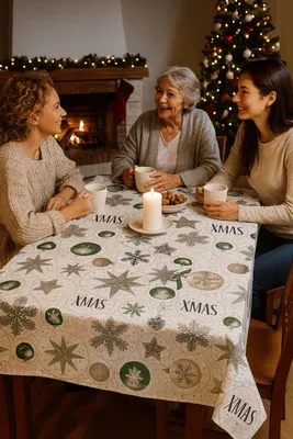Produktbild von Wachstuch Weihnachten Winter abwischbar Wachstuchtischdecke 140 x 380 cm