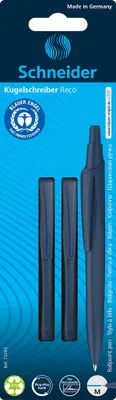Produktbild von Schneider Kugelschreiber Reco blau/blau Blister 2 Stück
