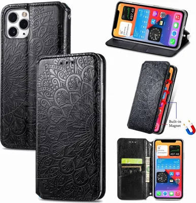 Produktbild von König Design Hülle kompatibel mit Apple iPhone 11 Kunstleder Handyhülle - Handy Case Schwarz