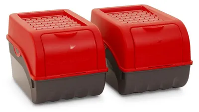 Produktbild von Novaliv 2x Mittel 5L rot Gemüsebox Kartoffel Aufbewahrungsbox Vorratsdose Zwiebeltopf Knoblauchbox Obsttopf
