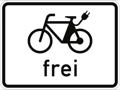 Produktbild von Verkehrsschild VZ1022-13, E-Bikes frei, Alu, RA1, 420x315 mm