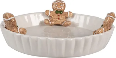Obrázok produktu pre Clayre & Eef Dekoračná miska Ø 23x7 cm Biely keramický perník