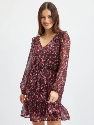 Produktbild von Orsay Weinrotes gemustertes Damenkleid 442279467000__40