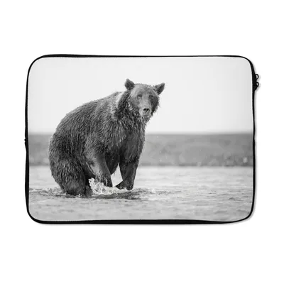 Produktbild von MuchoWow® Laptop Hülle 13 Zoll Bär - Fisch - Wasser Laptoptasche - Laptophülle - Sleeve - Rundumschutz