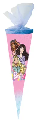 Produktbild von Nestler Schultüte 50cm rund Tüllverschluss mit Textilborte Mattel "Barbie Girl"
