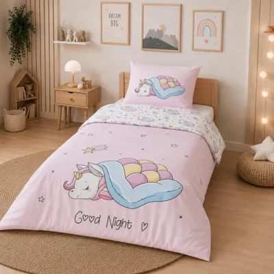 Obrázok produktu pre Sada posteľnej bielizny Schattig s motívom jednorožca, rozmer 135 x 200 cm