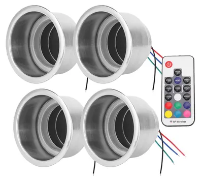 Obrázek produktu pro Sada 4 ks držáků na nápojové lahve s RGB LED diodami, napájení 12 V DC, s dálkovým ovládáním, pro lodě, karavany a nákladní vozy