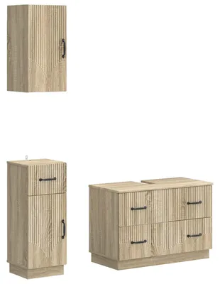 Produktbild von 3-teiliges Badezimmer-Schranksystem HOORN Sonoma-Eiche