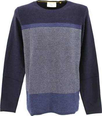 Produktbild von 33229 Lerros, New in Town,  Herren Crew Neck Rundhals Pullover Pulli, feiner Mustermix, blautöne, M