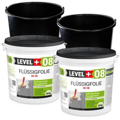 Produktbild von Dichtset Flüssigfolie 40kg + 2St. Baueimer PVC 20L Badabdichtung SET405