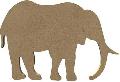 Image de Eléphant en bois MDF à décorer - 15 cm