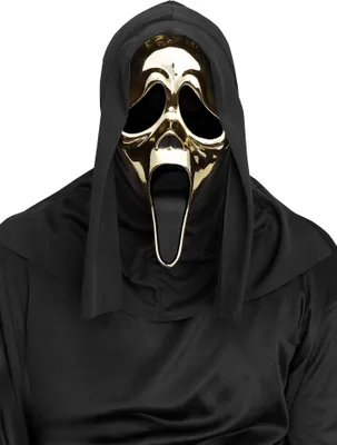 Produktbild von Scream Ghostface - Halloween Maske gold-metallic