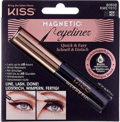 Zdjęcie produktu dla KISS Magnetic Lash Collection Magnetic Eyeliner Black Smudge Proof Biotin Infused z pędzelkiem Precision Tip Brush