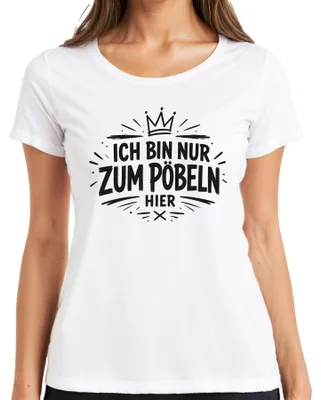 Obrázek produktu pro Tričko s nápisem "Jsem tu jenom, abych provokovala. Vtipné, sarkastické, dámské, bílé, velikost S."