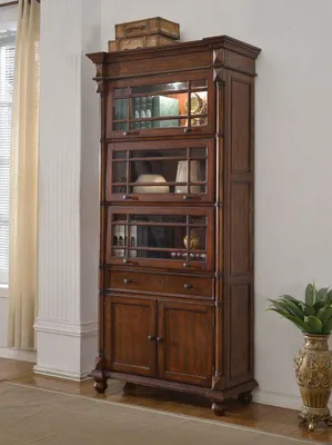Produktbild von Klassische Schrank Bücherschrank Bücherregal Vitrine Vitrinenschrank Glasschrank