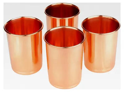Produktbild von Trinkgefäße aus Kupfer und Glas, Set von 4, 250 ml