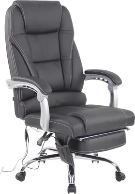 Obrázok produktu pre Ergonomické masážne kreslo - kancelárske kreslo - s masážnou funkciou a nastaviteľnou opierkou na nohy | Farba: čierna