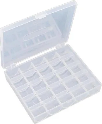 Productafbeelding van Spoelbox Opbergkast - Klossen Organizer - Naaiwerk Organiseren - 25 Klossen Capaciteit - 13 x 10.5 cm - Transparant