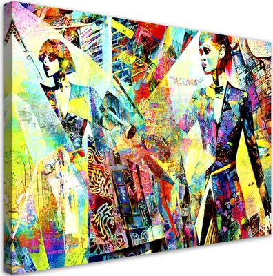 Produktbild von Leinwandbild Modische Frau Glamouröse 100x70 Feeby Violett bild für die wand bereit zum aufhängen
