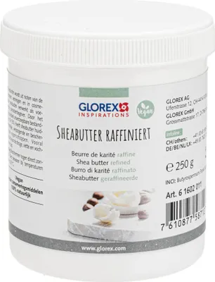 Produktbild von GLOREX Sheabutter raffiniert, Butter, 250 g, Sheabutter, Topf, 75 mm, 75 mm