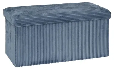 Produktbild von Hocker / Fusbank Essestial Ribcord - faltbar - blauw - 76 x 38 - MDF/Polyester - 76 x 38 cm