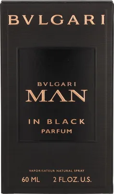 A product box for Bvlgari Man In Black Parfum.
