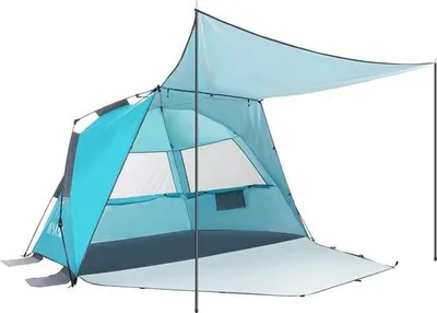 Produktbild von Schattenscheibe für 3-4 Personen mit Sonnensegel - UV-Schutz und wasserdicht - blauw